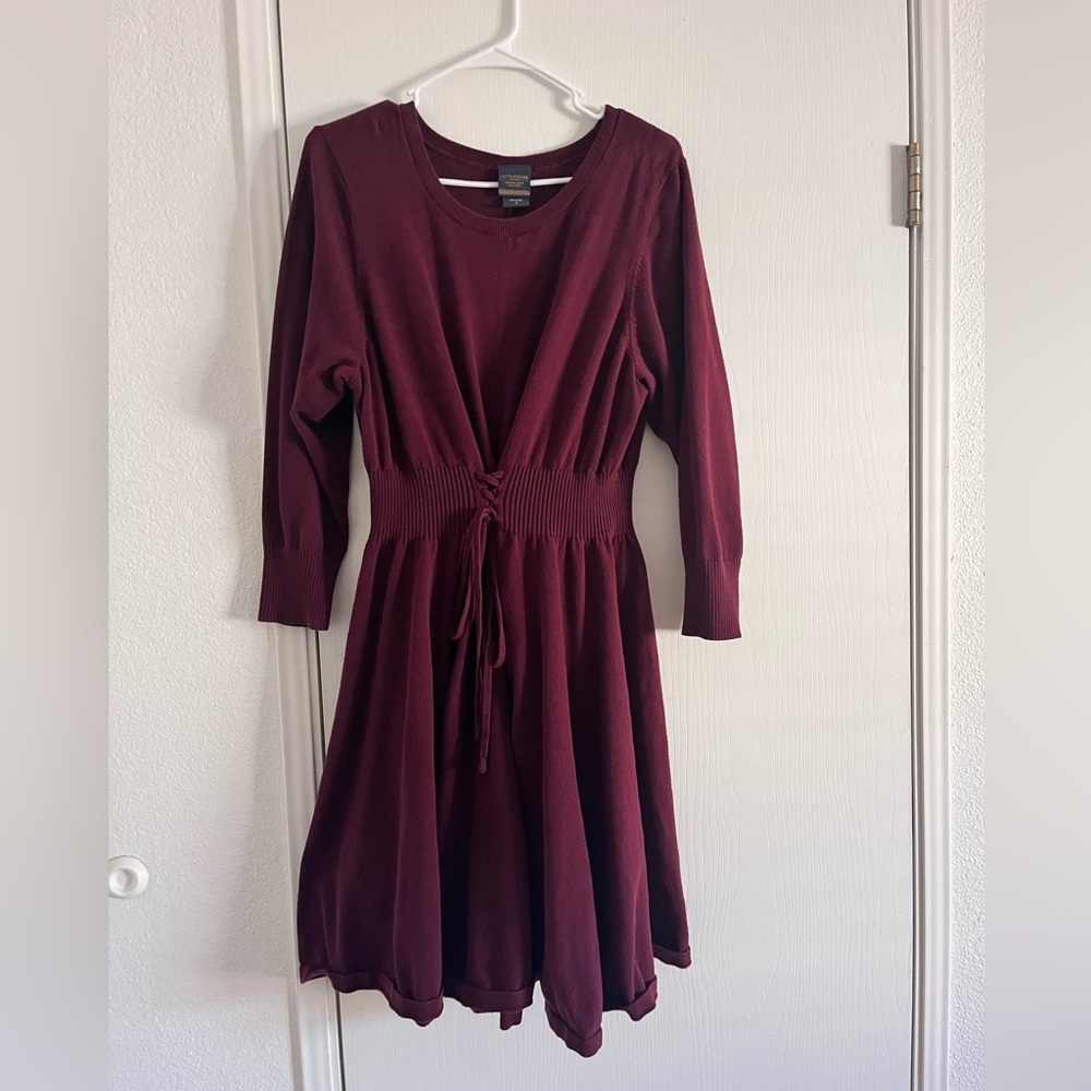 Torrid Deep Burgundy Long Sleeve Dress